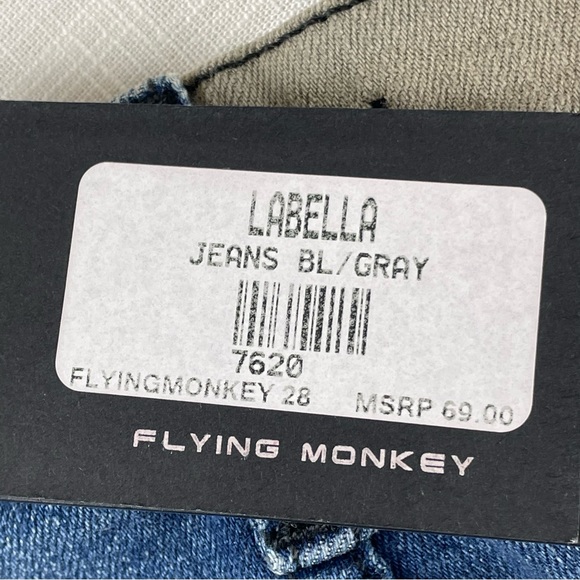 FLYING MONKEY DISTRESSED JEANS Size 28 - Picture 6 of 12